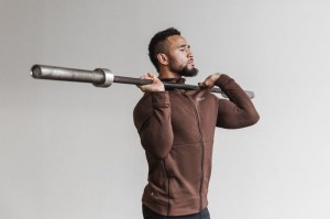 Sweat a Capuche Nobull Performance Zip-up Homme Mocha | 86253-IHTD