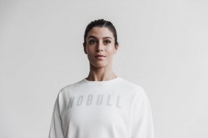 Sweatshirt Nobull Crew Femme Blanche | 30176-XMPB