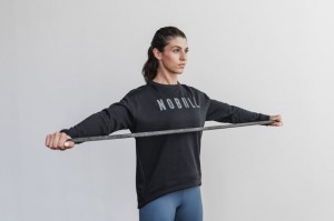 Sweatshirt Nobull Crew Femme Noir | 28619-ZUIF