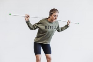 Sweatshirt Nobull Crew Femme Vert | 70589-YBAI