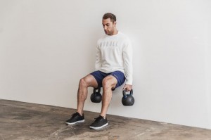 Sweatshirt Nobull Crew Homme Blanche | 53249-TQBR
