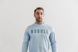 Sweatshirt Nobull Crew Homme Bleu | 23018-CKPS