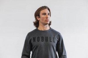 Sweatshirt Nobull Crew Homme Grise Foncé | 21789-TJCU