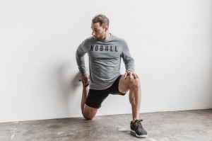 Sweatshirt Nobull Crew Homme Grise | 14308-LRGH