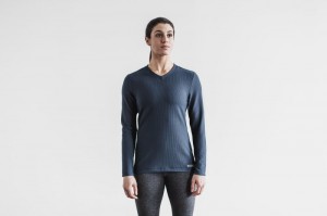 Sweatshirt Nobull V-neck Long Sleeve Waffle Femme Bleu Marine | 53048-XSLM