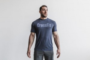 T Shirts Nobull Crossfit® Tee Homme Bleu Marine | 30958-JFKZ