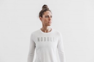 T Shirts Nobull Femme Blanche | 31845-PQLJ