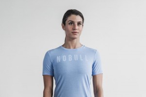 T Shirts Nobull Femme Bleu | 67192-TVNR
