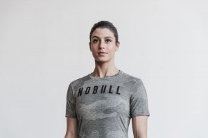 T Shirts Nobull Femme Grise Camouflage | 58926-DSJK