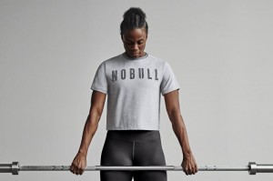 T Shirts Nobull Femme Grise Clair | 15867-SHFU