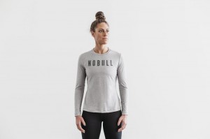 T Shirts Nobull Femme Grise Clair | 18730-ZXOM