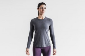 T Shirts Nobull Femme Grise Foncé | 24736-APXN