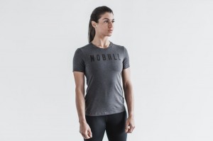 T Shirts Nobull Femme Grise Foncé | 58912-ROEF