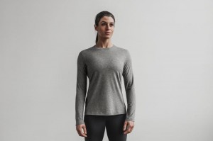 T Shirts Nobull Femme Grise | 70623-CJWX