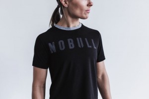 T Shirts Nobull Femme Noir | 93487-QJZU