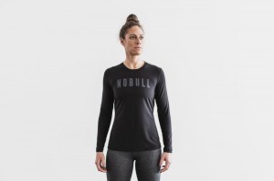 T Shirts Nobull Femme Noir | 97836-PQUE