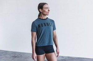 T Shirts Nobull Femme Turquoise Foncé | 82351-BSVZ