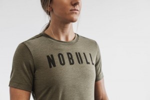 T Shirts Nobull Femme Vert | 16085-MQHU