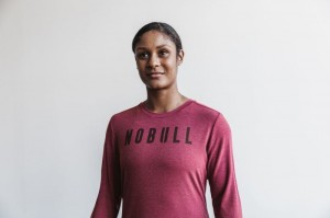 T Shirts Nobull Femme Wine | 29436-UJOE