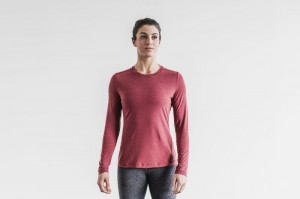 T Shirts Nobull Femme Wine | 75809-DNSG