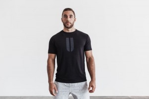 T Shirts Nobull Horns Tee Homme Noir | 62578-SNVR
