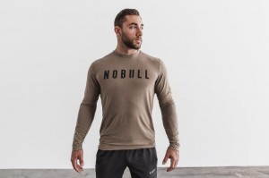 T Shirts Nobull Long Sleeve Tee Homme Fallen Rock | 96328-UWQG