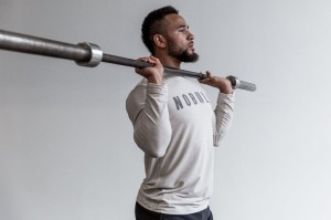 T Shirts Nobull Long Sleeve Tee Homme Oatmeal | 30615-HJXD