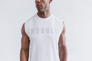 T Shirts Nobull Sans Manches Tee Homme Blanche | 38267-RYCS