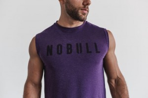 T Shirts Nobull Sans Manches Tee Homme Violette | 12730-YJEN
