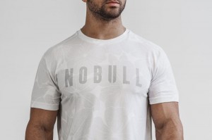 T Shirts Nobull Tee (Hibiscus) Homme Blanche | 49528-XOYF