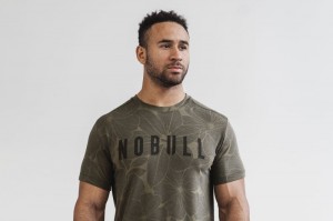 T Shirts Nobull Tee (Hibiscus) Homme Vert | 78142-CYUV