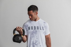 T Shirts Nobull Tee Homme Blanche | 29403-ALEX
