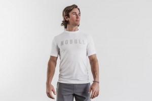 T Shirts Nobull Tee Homme Blanche | 59641-IRPZ