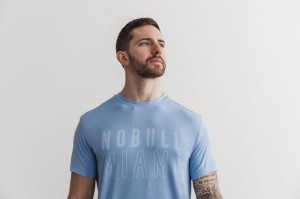 T Shirts Nobull Tee Homme Bleu | 43920-YFRI