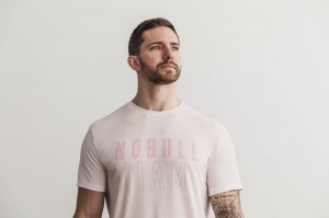 T Shirts Nobull Tee Homme Blush | 61925-CQAX