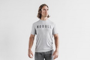 T Shirts Nobull Tee Homme Grise Clair | 67839-CASL