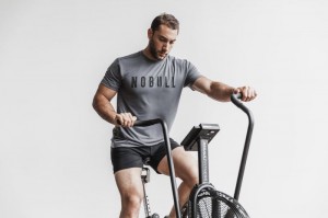 T Shirts Nobull Tee Homme Grise Foncé | 36754-OHFV