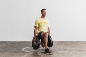 T Shirts Nobull Tee Homme Jaune | 57324-KYUT