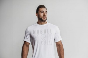 T Shirts Nobull Tee (Madison) Homme Blanche | 41820-ZBSP