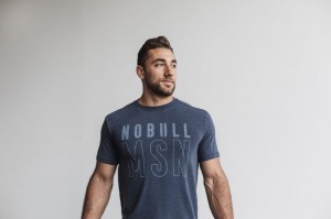 T Shirts Nobull Tee (Madison) Homme Bleu Marine | 78612-YASW