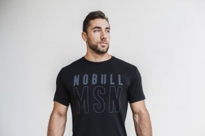 T Shirts Nobull Tee (Madison) Homme Noir | 84926-WRSO