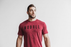 T Shirts Nobull Tee (Madison) Homme Wine | 45903-QREM