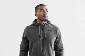 Vestes Nobull Arctic Zip-up Homme Grise Foncé | 91254-AWPH